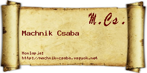 Machnik Csaba névjegykártya